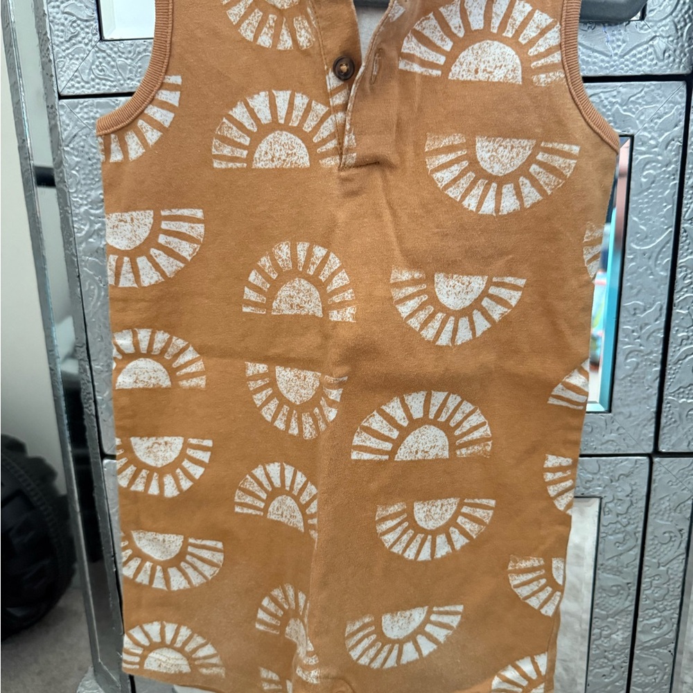 Carter's Cream Tee with Mustard Neck Trim